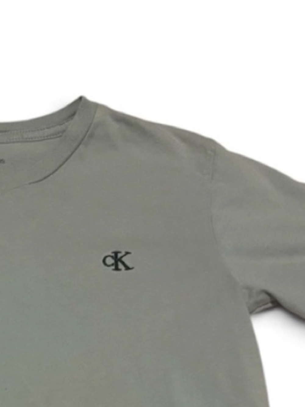 Calvin Klein Jeans Light Gray Crew Neck Tee with Subtle Logo